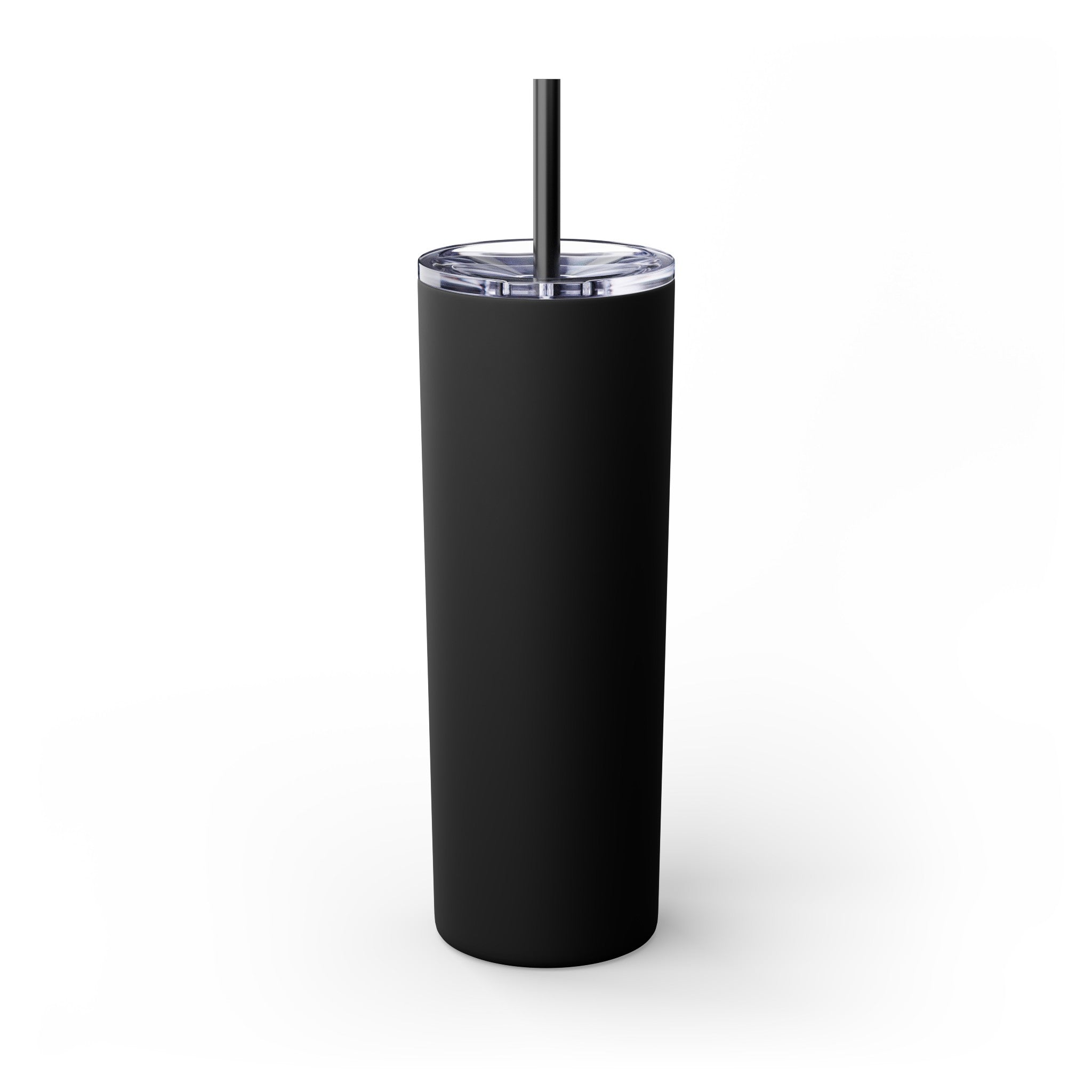 Buy black Personalized Skinny Tumbler with Straw, 20oz