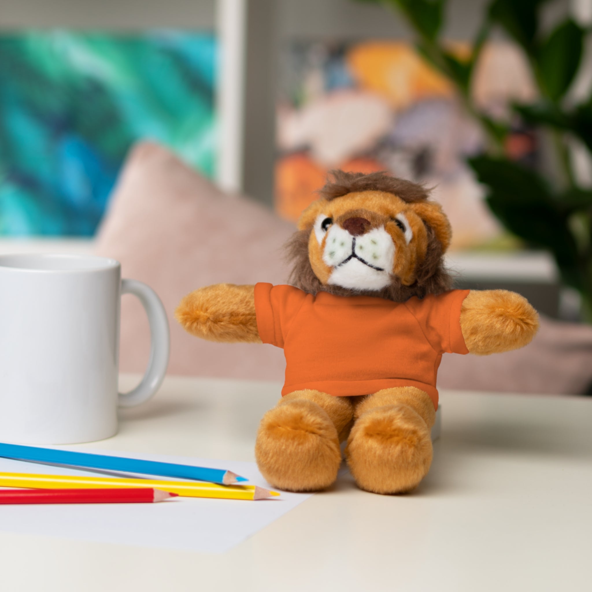 Plush Lion with Custom Tee