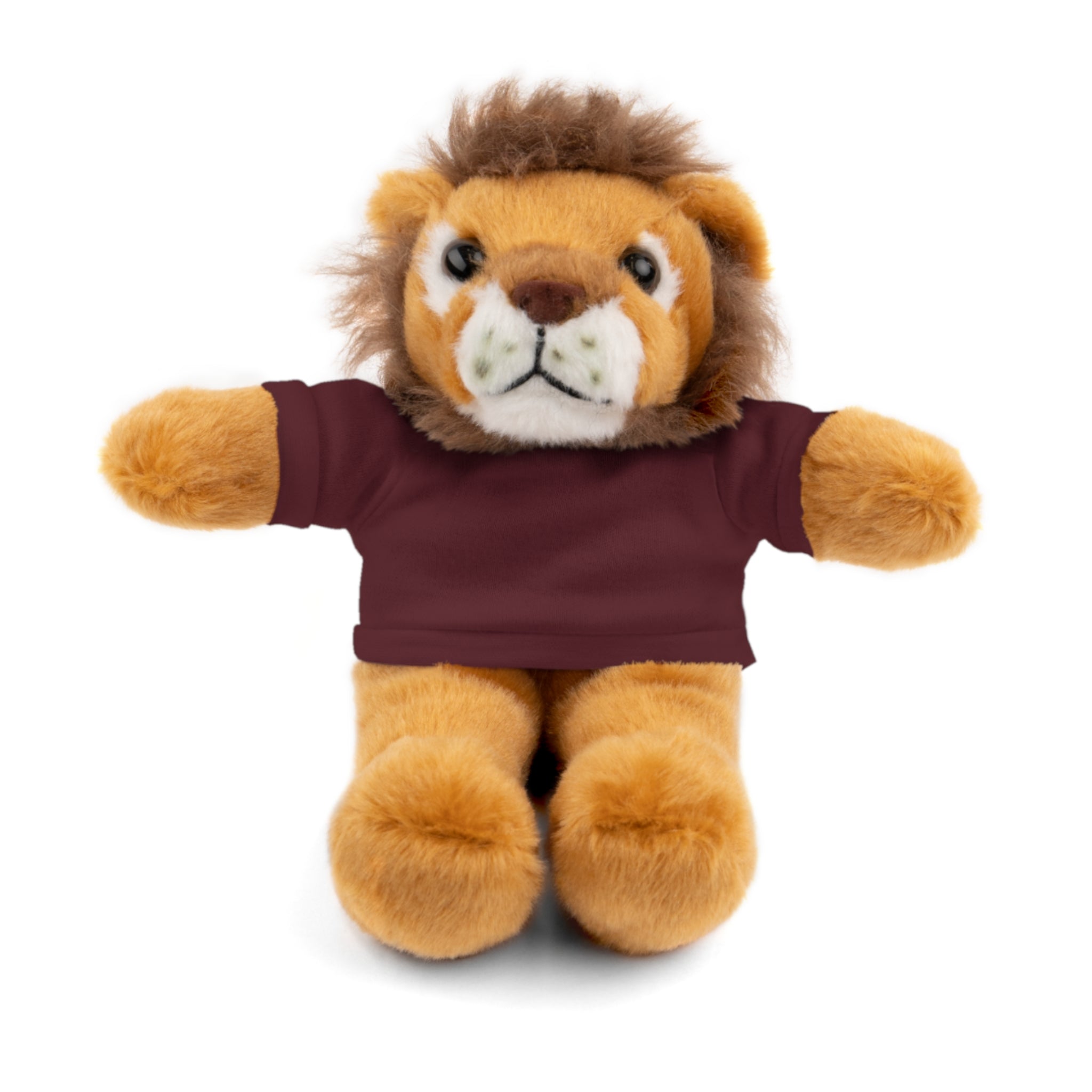 Buy maroon Plush Lion with Custom Tee