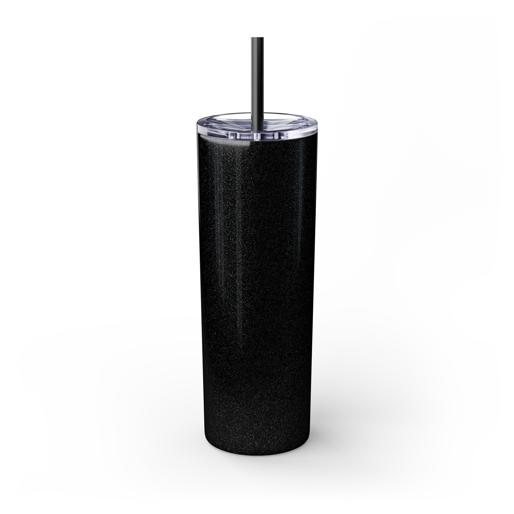 Buy glitter-black Personalized Skinny Tumbler with Straw, 20oz