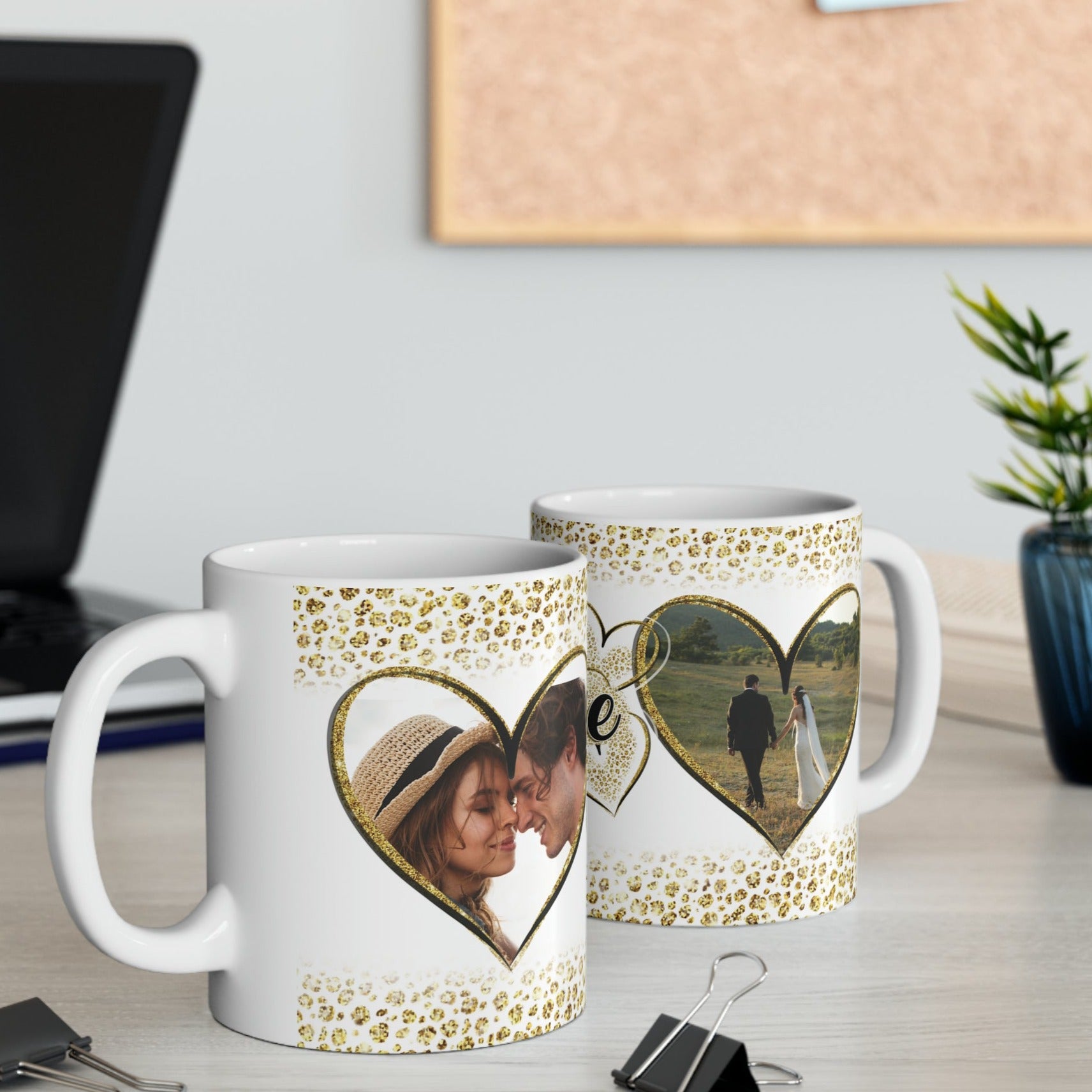 Personalized Ceramic Mug with Two Photos