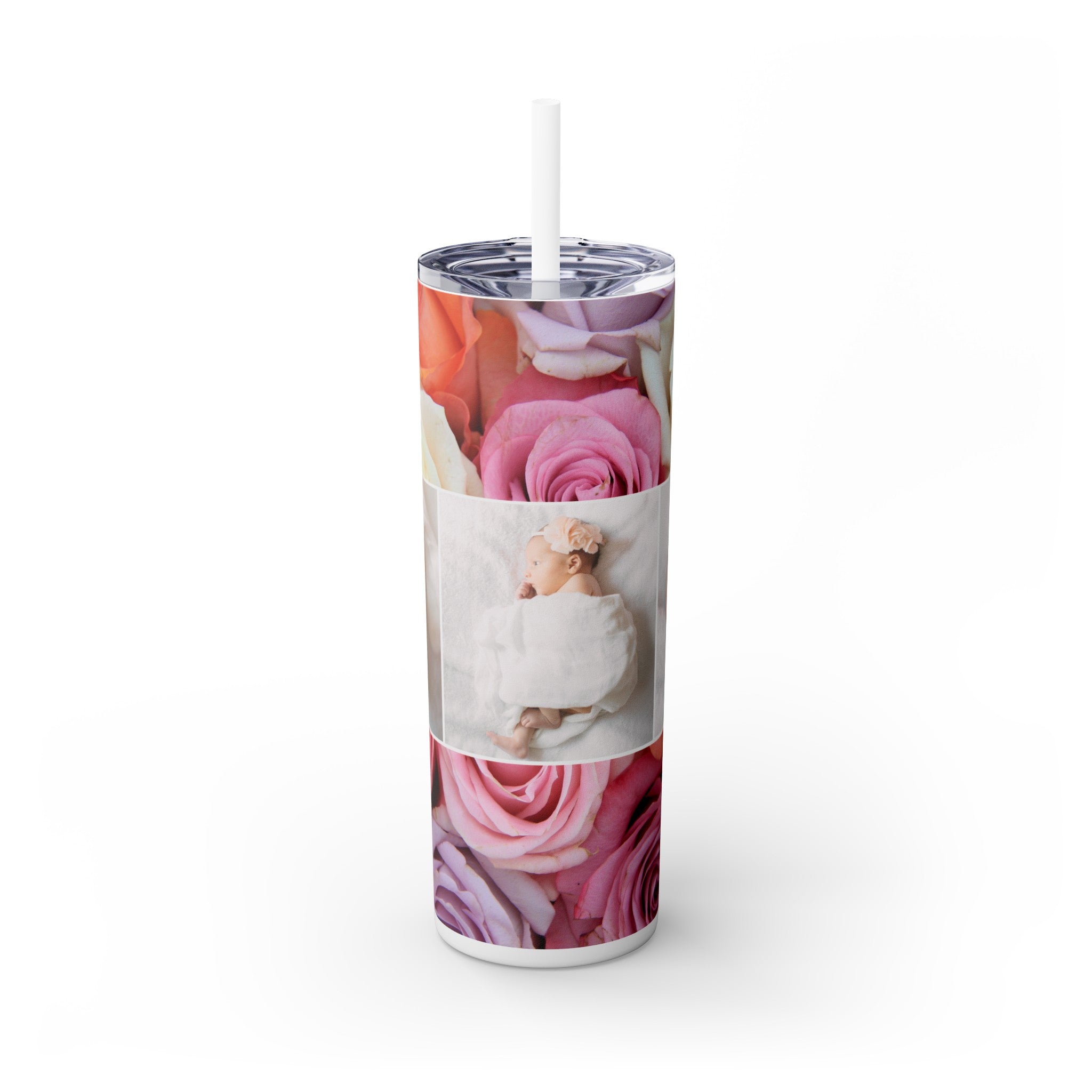 Personalized Skinny Tumbler with Straw, 20oz