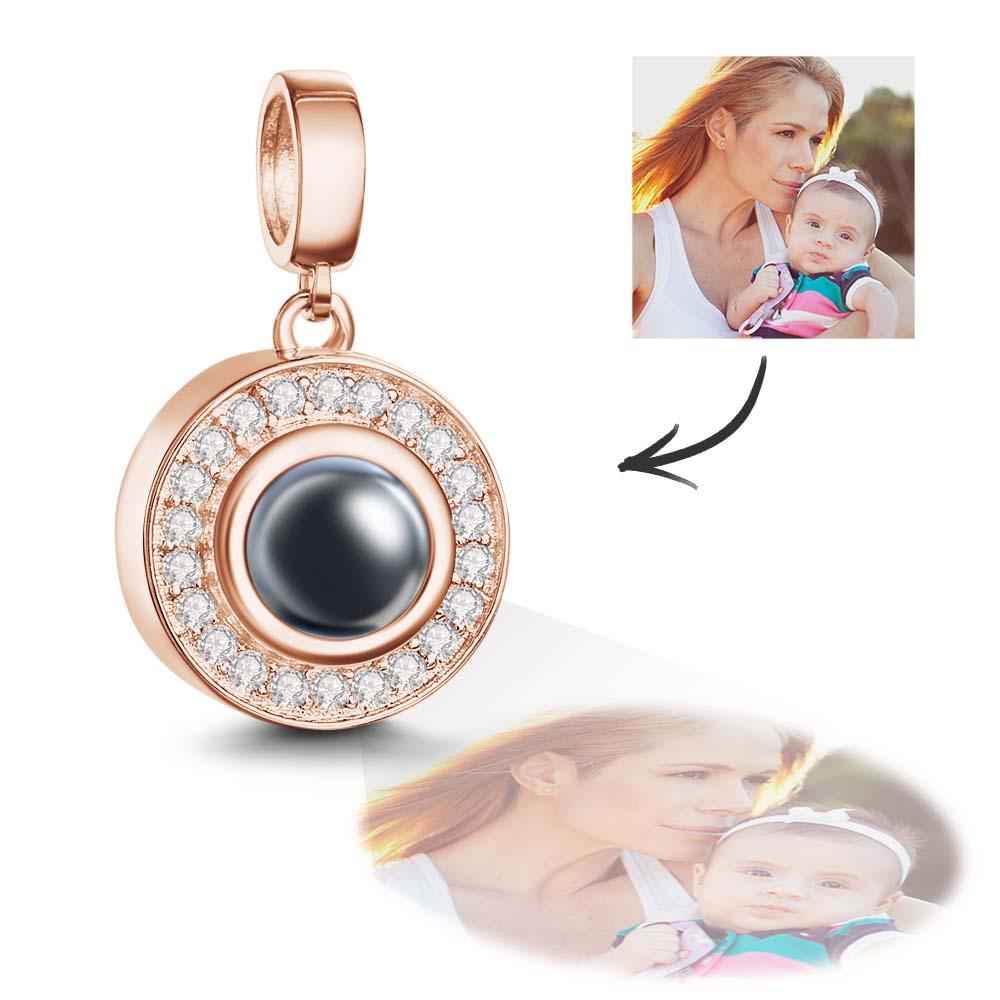 Buy rose-gold-plated-copper Projection Photo Charm with Diamond Design