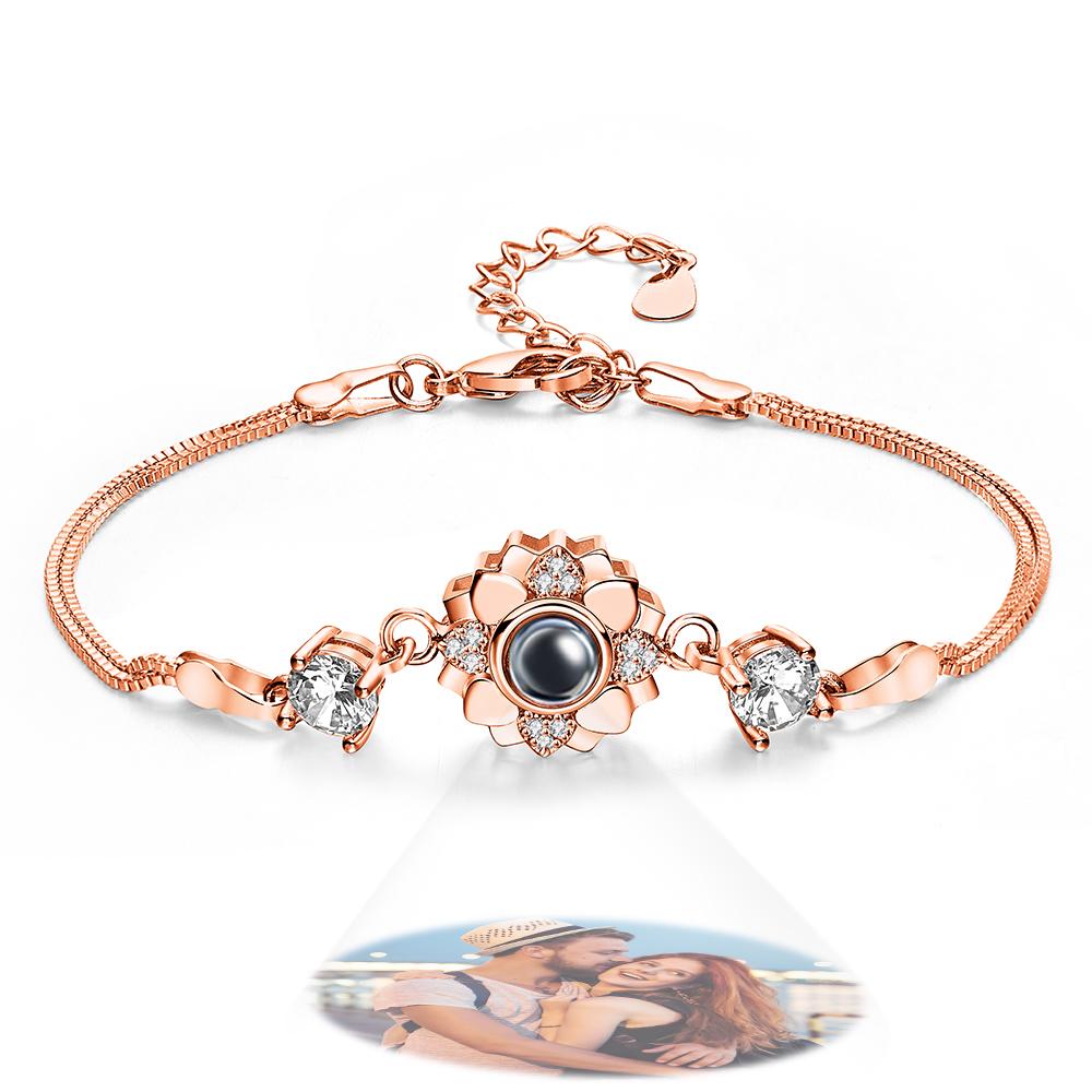 Buy rose-gold Projection Photo Custom Bracelet