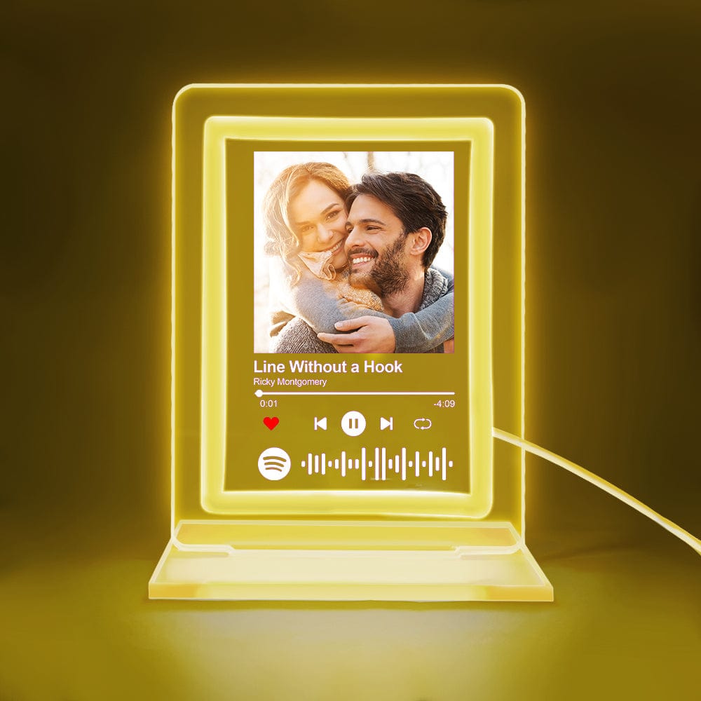 Buy yellow Spotify Custom Night Light Music Plaque with Personalized Photo