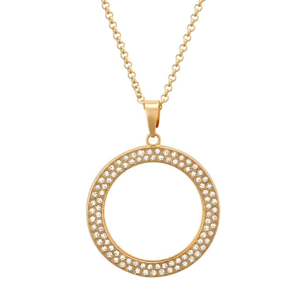 Gold or Silver Diamond Necklace with Customizable Pendant - 0