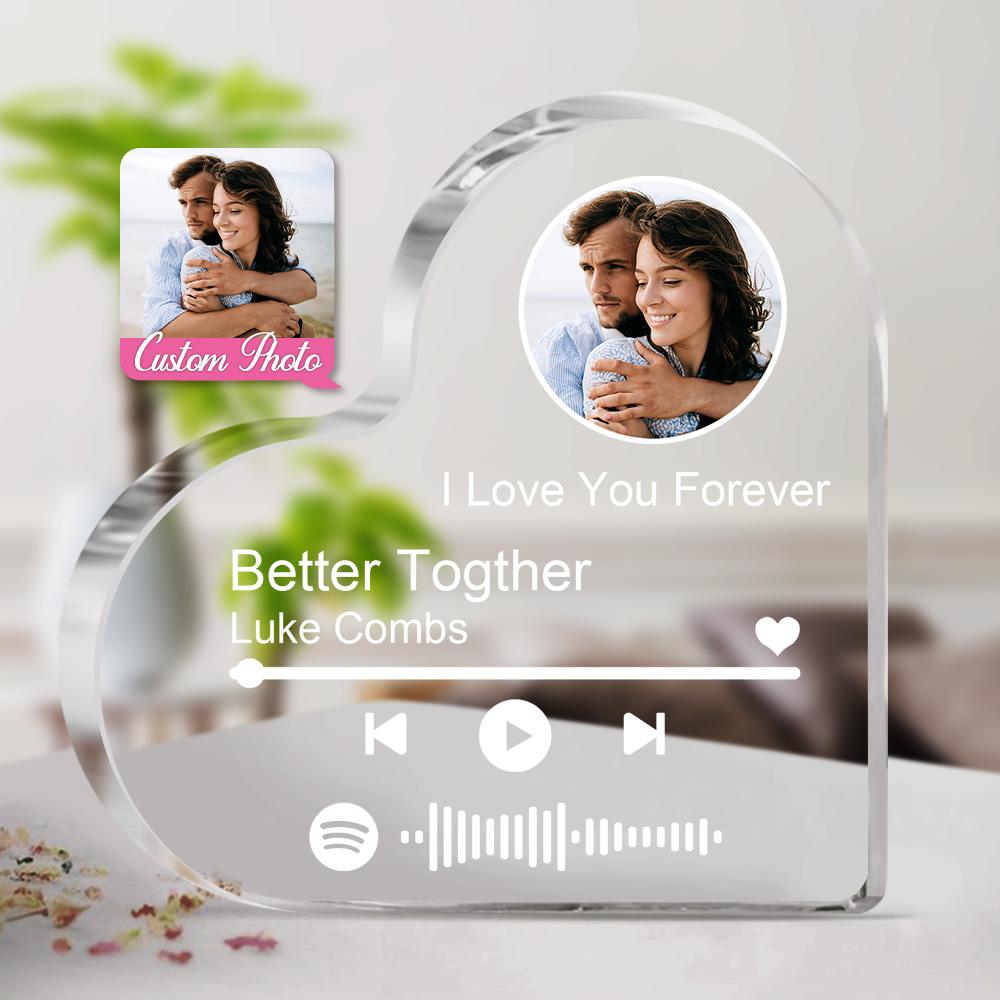 Personalized Clear Acrylic Block with Spotify Code