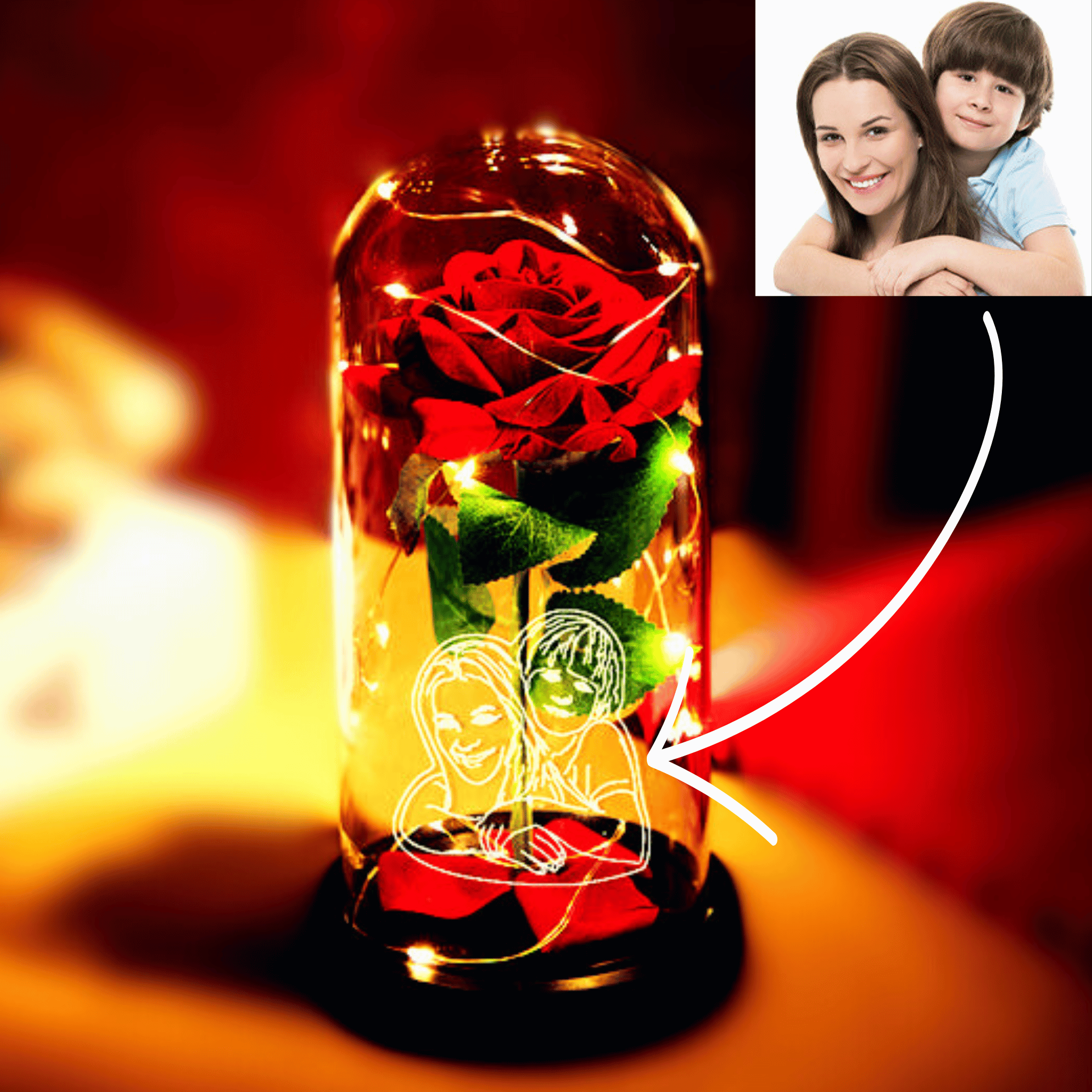 Eternal Red Rose in Glass Dome