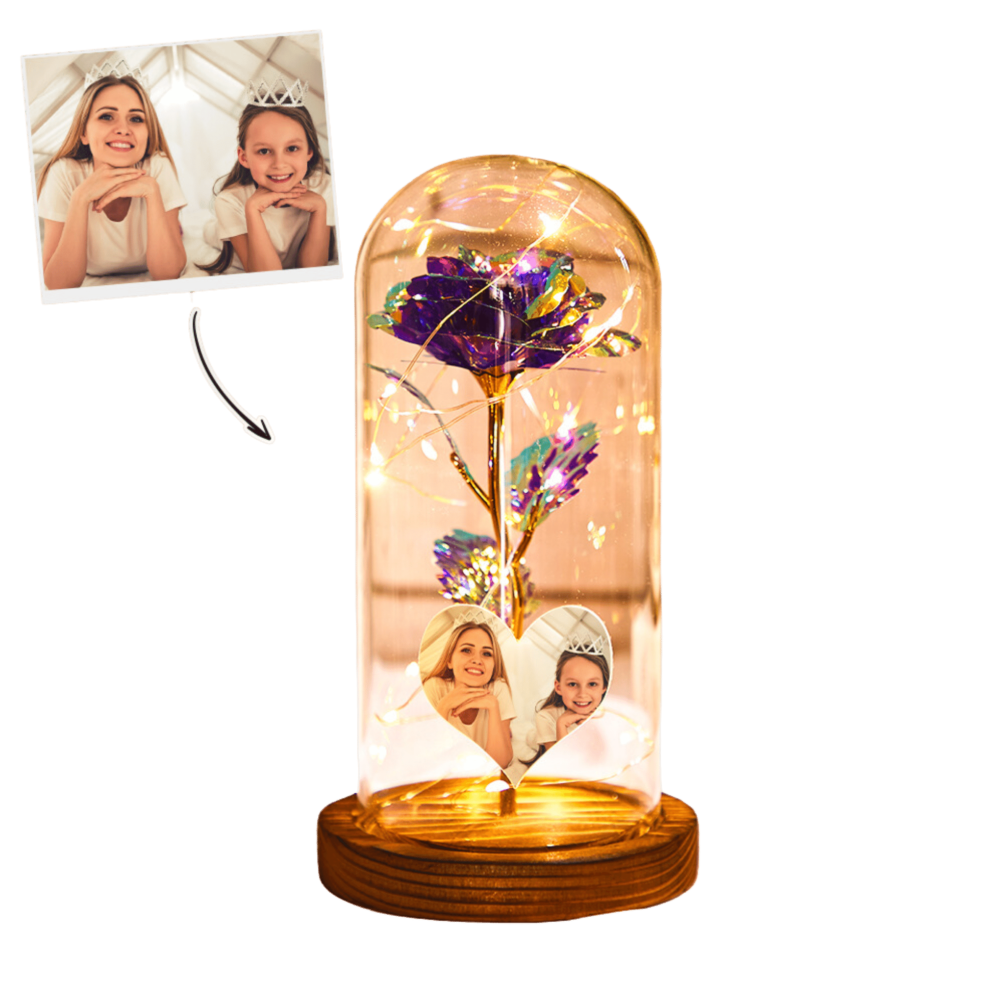 Forever Rose Gift with LED Night Light